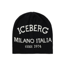 Charger l&#39;image dans la galerie, Iceberg White Full Logo Black Knitted Cap
