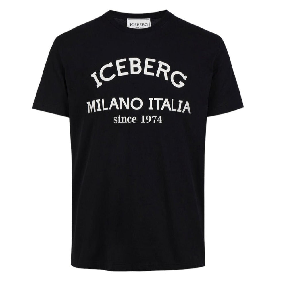 Iceberg White Print Tee Black